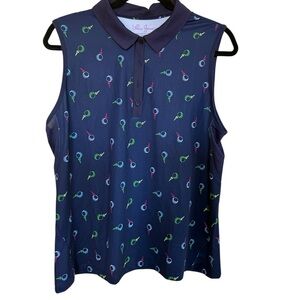Little Green novelty, sleeveless golf shirt Sz.L